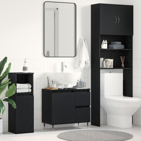  Szafka pod umywalkę Czarny Dąb 65x33x60 cm Drewno inżynieryjne