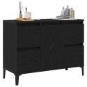  Szafka pod umywalkę Czarny Dąb 80x33x60 cm z drewna inżynieryjnego