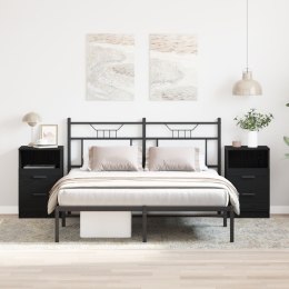  Szafki nocne 2 szt. Czarny Dąb 40x35x65 cm Materiał drewnopochodny