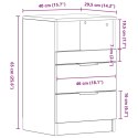 Vidaxl Stolik nocny Czarny Dąb 40x35x65 cm Wykonany z drewna inżynieryjnego