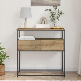 Stolik Konsolowy vidaXL z Dębu Rzemieślniczego 75x40x75 cm z Drewna i Stali