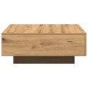 Stolik kawowy vidaXL Artisian dąb 80x80x31 cm z drewna inżynieryjnego