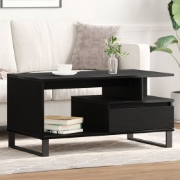 Stolik kawowy vidaXL Czarny Dąb 90x49x45 cm Z materiału drewnopochodnego