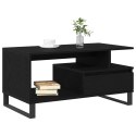 Stolik kawowy vidaXL Czarny Dąb 90x49x45 cm Z materiału drewnopochodnego