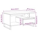 Stolik kawowy vidaXL Czarny Dąb 90x49x45 cm Z materiału drewnopochodnego
