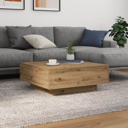 Stolik kawowy vidaXL z lampkami LED Dąb rzemieślniczy 80x80x31 cm