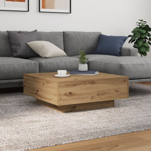 Stolik kawowy vidaXL z lampkami LED Dąb rzemieślniczy 80x80x31 cm