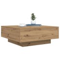 Stolik kawowy vidaXL z lampkami LED Dąb rzemieślniczy 80x80x31 cm
