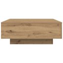 Stolik kawowy vidaXL z lampkami LED Dąb rzemieślniczy 80x80x31 cm