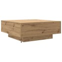 Stolik kawowy vidaXL z lampkami LED Dąb rzemieślniczy 80x80x31 cm