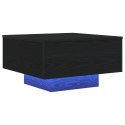 Stolik kawowy vidaXL z oświetleniem LED Czarny Dąb 55x55x31 cm