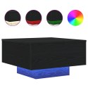 Stolik kawowy vidaXL z oświetleniem LED Czarny Dąb 55x55x31 cm