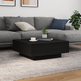 Stolik kawowy vidaXL z oświetleniem LED Czarny Dąb 80x80x31 cm