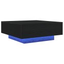 Stolik kawowy vidaXL z oświetleniem LED Czarny Dąb 80x80x31 cm