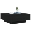 Stolik kawowy vidaXL z oświetleniem LED Czarny Dąb 80x80x31 cm