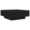 Stolik kawowy vidaXL z oświetleniem LED Czarny Dąb 80x80x31 cm