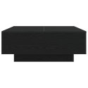 Stolik kawowy vidaXL z oświetleniem LED Czarny Dąb 80x80x31 cm