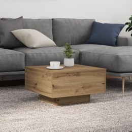 Stolik kawowy vidaXL z oświetleniem LED Dąb rzemieślniczy 55x55x31 cm