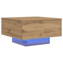 Stolik kawowy vidaXL z oświetleniem LED Dąb rzemieślniczy 55x55x31 cm