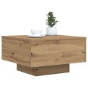 Stolik kawowy vidaXL z oświetleniem LED Dąb rzemieślniczy 55x55x31 cm