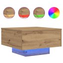 Stolik kawowy vidaXL z oświetleniem LED Dąb rzemieślniczy 55x55x31 cm