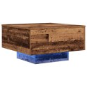Stolik kawowy vidaXL z oświetleniem LED Stary drewniany 55x55x31 cm