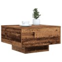 Stolik kawowy vidaXL z oświetleniem LED Stary drewniany 55x55x31 cm