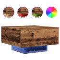 Stolik kawowy vidaXL z oświetleniem LED Stary drewniany 55x55x31 cm