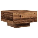 Stolik kawowy vidaXL z oświetleniem LED Stary drewniany 55x55x31 cm