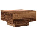 Stolik kawowy vidaXL z oświetleniem LED Stary drewniany 55x55x31 cm