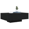 Stolik kawowy vidaXL z podświetleniem LED Czarny Dąb 85x55x31 cm
