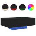Stolik kawowy vidaXL z podświetleniem LED Czarny Dąb 85x55x31 cm