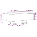 Stolik kawowy vidaXL z podświetleniem LED Czarny Dąb 85x55x31 cm