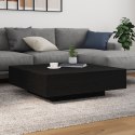 Stolik kawowy vidaXL z podświetleniem LED czarny dąb 100x100x31 cm