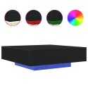 Stolik kawowy vidaXL z podświetleniem LED czarny dąb 100x100x31 cm