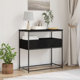 Stolik konsolowy vidaXL Czarny Dąb 75x40x75 cm z drewna inżynieryjnego i stali