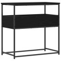 Stolik konsolowy vidaXL Czarny Dąb 75x40x75 cm z drewna inżynieryjnego i stali