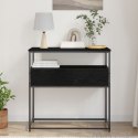 Stolik konsolowy vidaXL Czarny Dąb 75x40x75 cm z drewna inżynieryjnego i stali