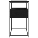Stolik konsolowy vidaXL Czarny Dąb 75x40x75 cm z drewna inżynieryjnego i stali
