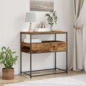 Stolik konsolowy vidaXL Stary drewno 75x40x75 cm z drewna inżynieryjnego i stali