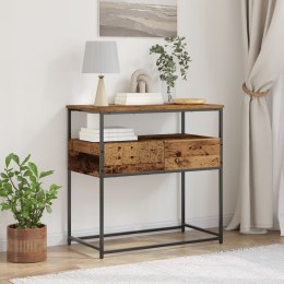 Stolik konsolowy vidaXL Stary drewno 75x40x75 cm z drewna inżynieryjnego i stali