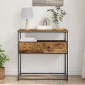 Stolik konsolowy vidaXL Stary drewno 75x40x75 cm z drewna inżynieryjnego i stali