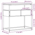 Stolik konsolowy vidaXL Stary drewno 75x40x75 cm z drewna inżynieryjnego i stali