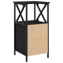 Szafka nocna vidaXL Czarny Dąb 34x35,5x70 cm z materiału drewnopochodnego