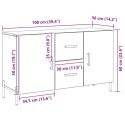  Komoda Czarny Dąb 100x36x60 cm Drewno inżynieryjne