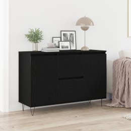  Komoda Czarny Dąb 101,5x35x70 cm Drewno inżynieryjne