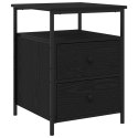  Szafka nocna Czarny Dąb 44x45x60 cm Z materiałów inżynieryjnych i stali