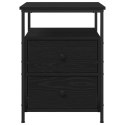  Szafka nocna Czarny Dąb 44x45x60 cm Z materiałów inżynieryjnych i stali