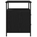  Szafka nocna Czarny Dąb 44x45x60 cm Z materiałów inżynieryjnych i stali