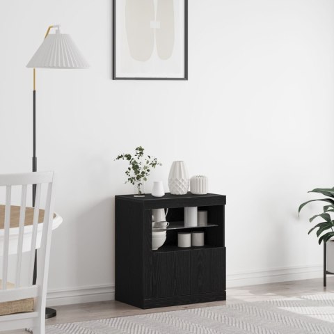  Szafka z oświetleniem LED Czarny Dąb 60,5x37x67 cm